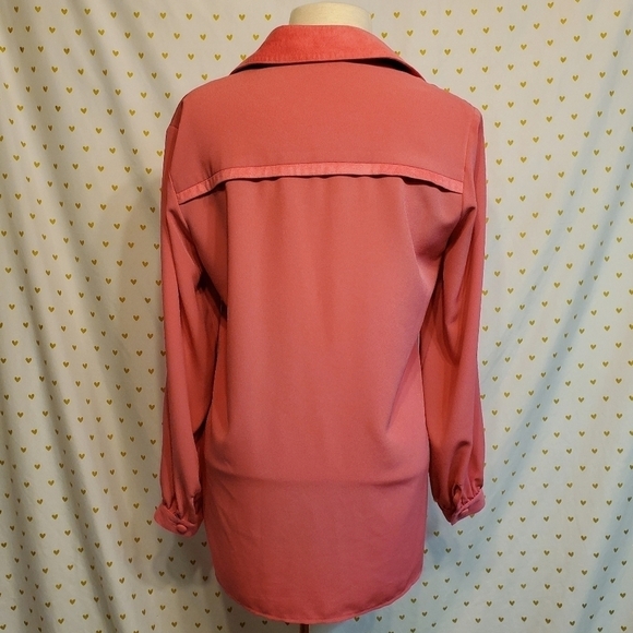 Draper & Damon's Pink Orange Button Front Blouse - Picture 3 of 7